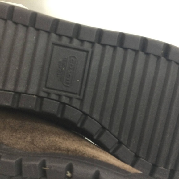 Coach Talen Suede Quilted Brown Rabbit Fur Cuff Snow Bunny Winter Boots 6.5M - Picture 2 of 10